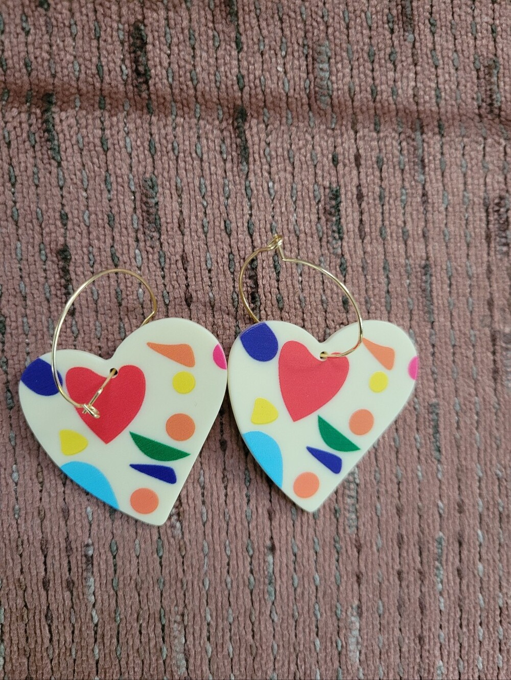 Colorful Lightweight Heart Earrings - NEW!
